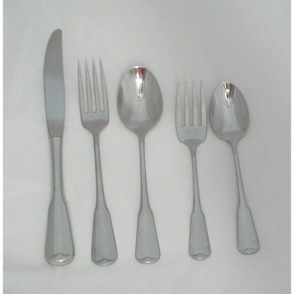 Oneida Profile Plymouth Rock Forks Knife Spoons Stainless Place Setting Lot of 5 - Picture 8 of 12